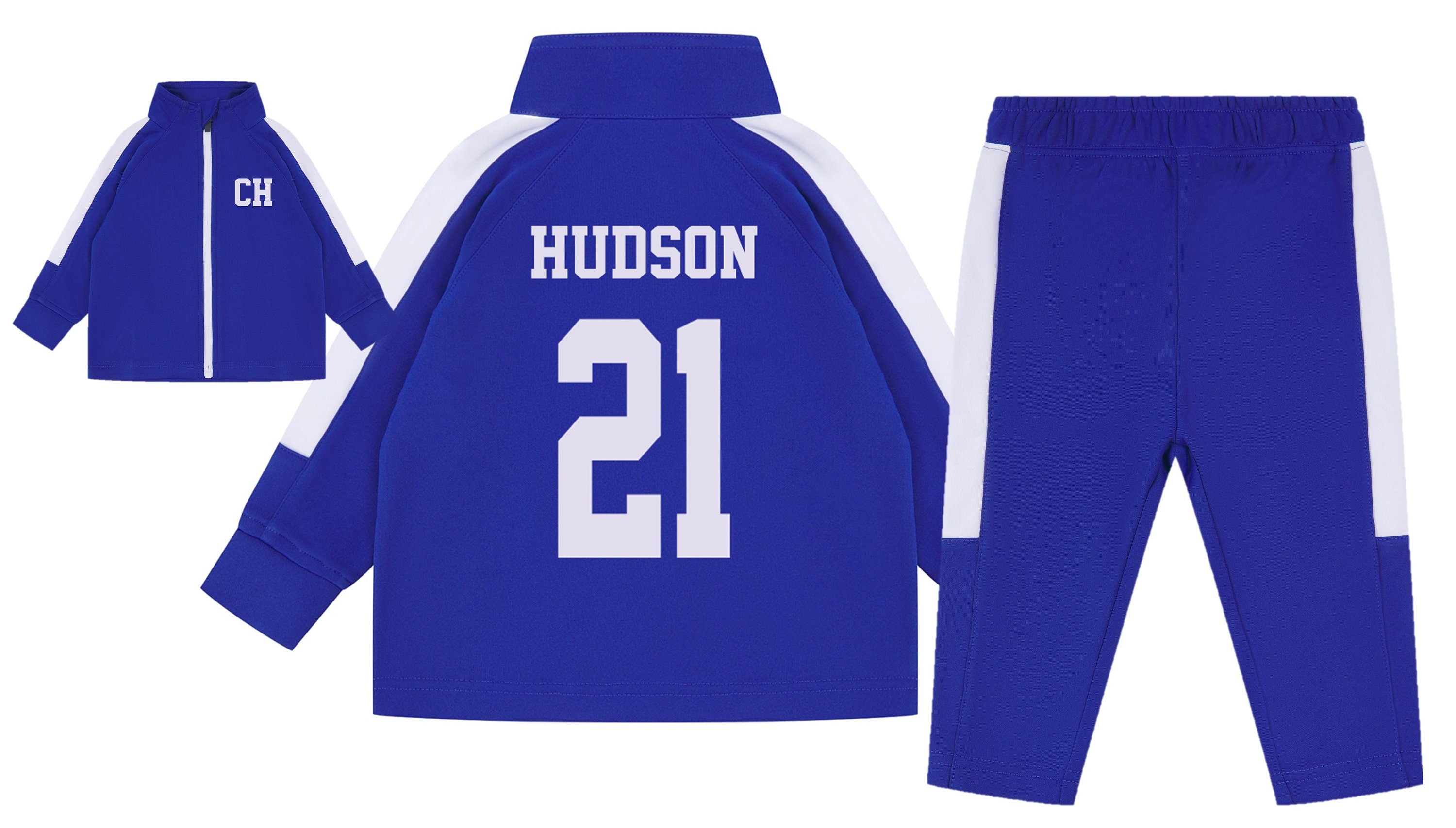 Baby & Toddler Personalised Football Kit Tracksuit (Jacket + Trousers) Name + Number