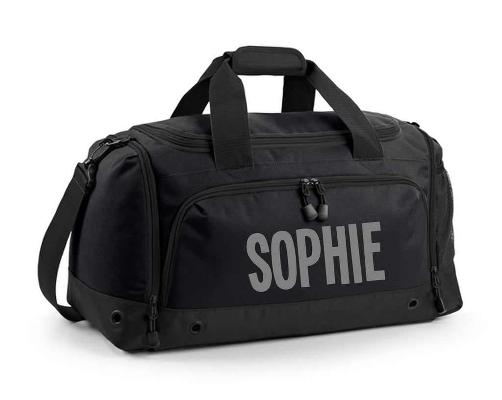 Kids Personalised Name Holdall Boys Girls Sports PE School Football Bag Printed