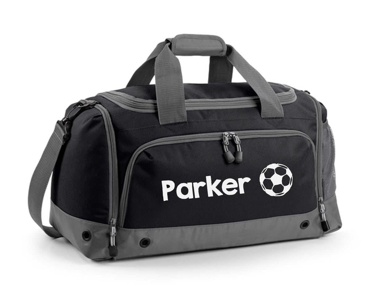 Kids Personalised Name Football Holdall Boys Girls Sports PE School Bag Printed