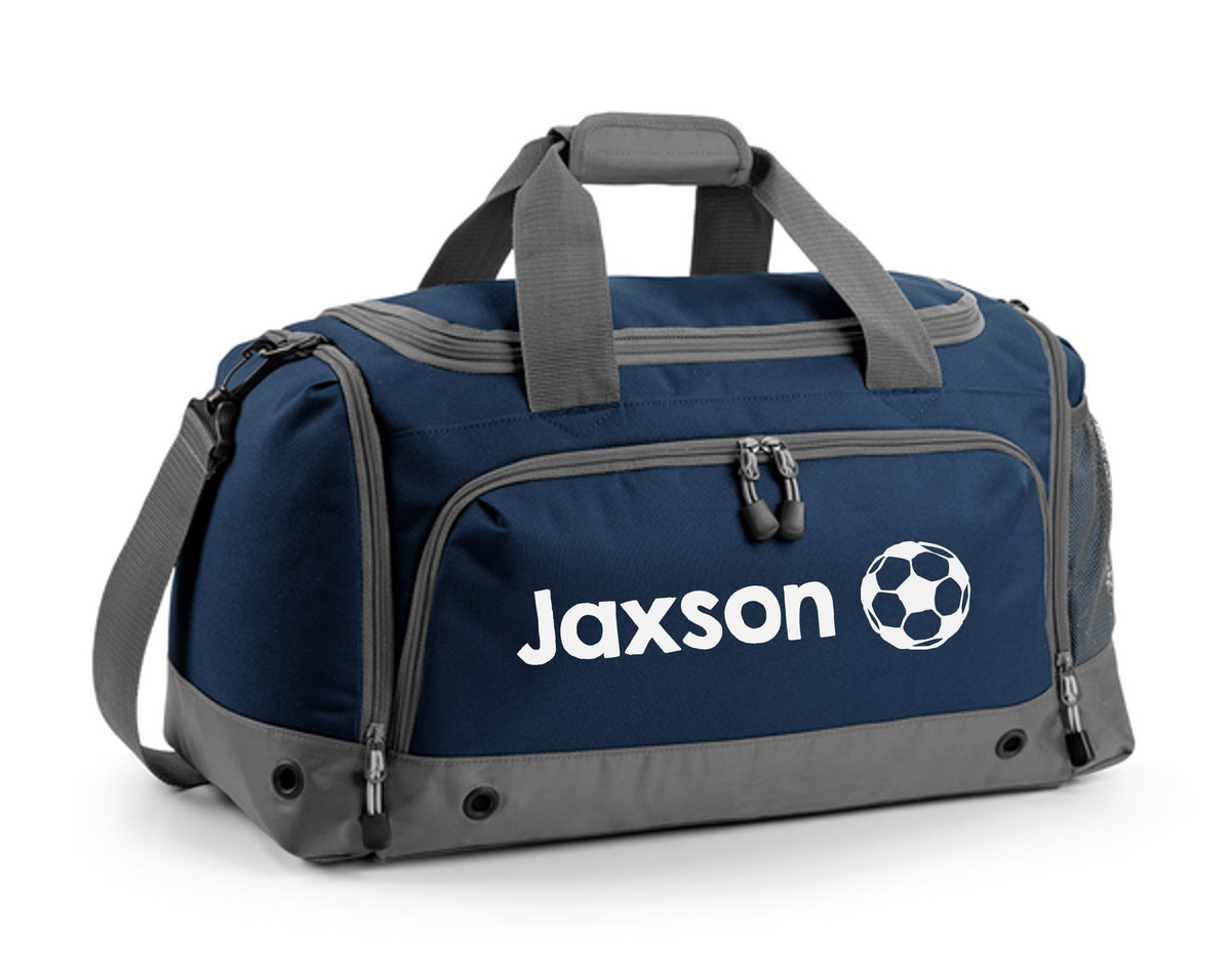 Kids Personalised Name Football Holdall Boys Girls Sports PE School Bag Printed