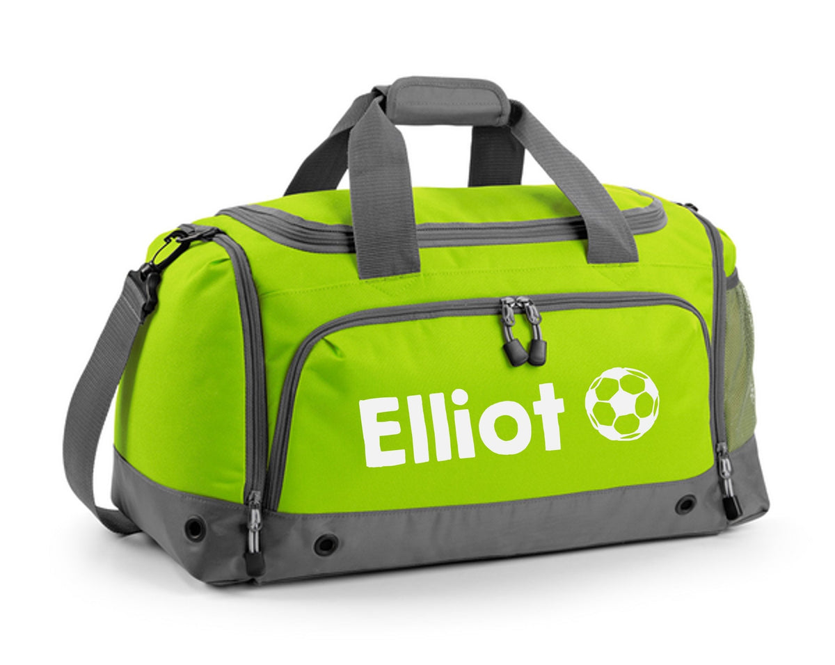 Kids Personalised Name Football Holdall Boys Girls Sports PE School Bag Printed