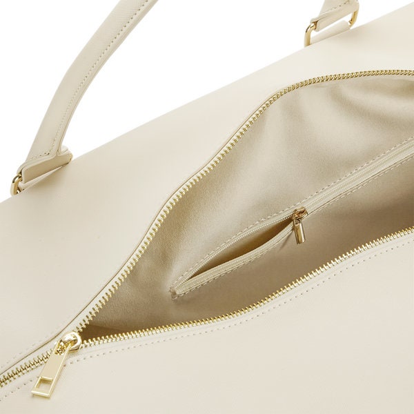 Personalised Name Vegan Faux Leather Weekend Holdall Bag With Detachable Strap - Custom Monogram Gifts For Her