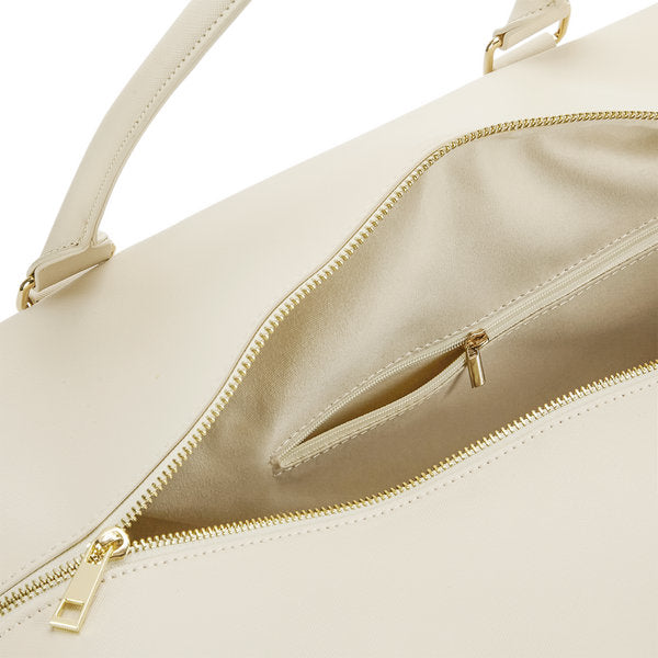 Personalised Script Name Vegan Faux Leather Weekend Holdall Bag With Detachable Strap - Custom Monogram Gifts For Her