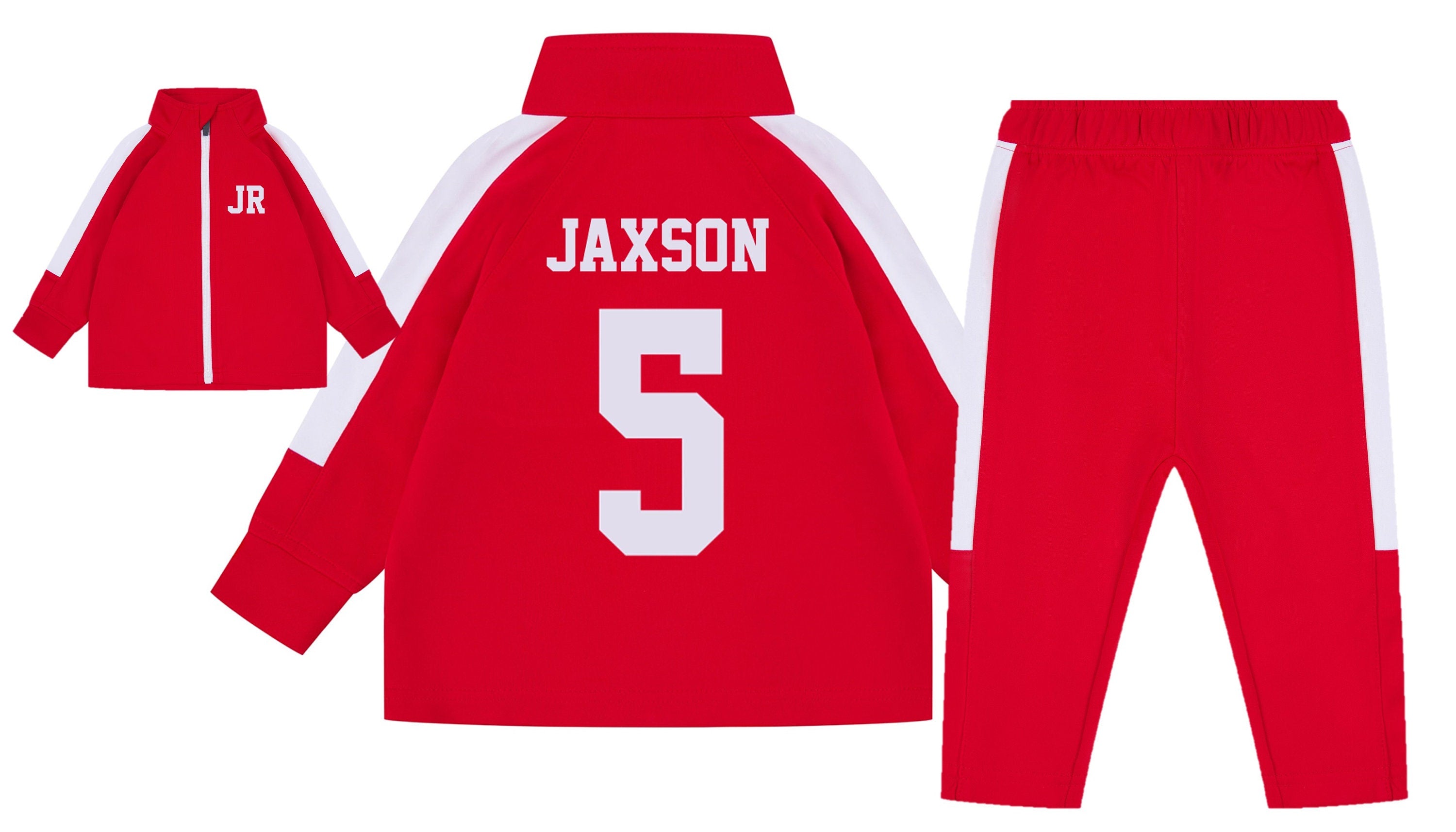 Baby & Toddler Personalised Football Kit Tracksuit (Jacket + Trousers) Name + Number