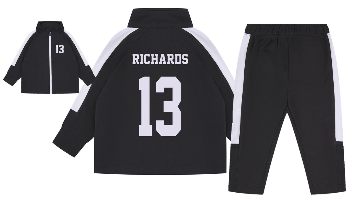 Baby & Toddler Personalised Football Kit Tracksuit (Jacket + Trousers) Name + Number