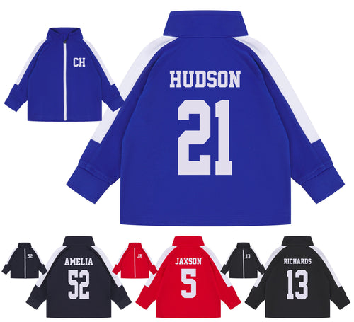 Baby & Toddler Personalised Football Kit Tracksuit Jacket Name + Number