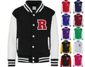 Adults Personalised Initial Red Felt Patch Varsity Jacket College Baseball Letterman