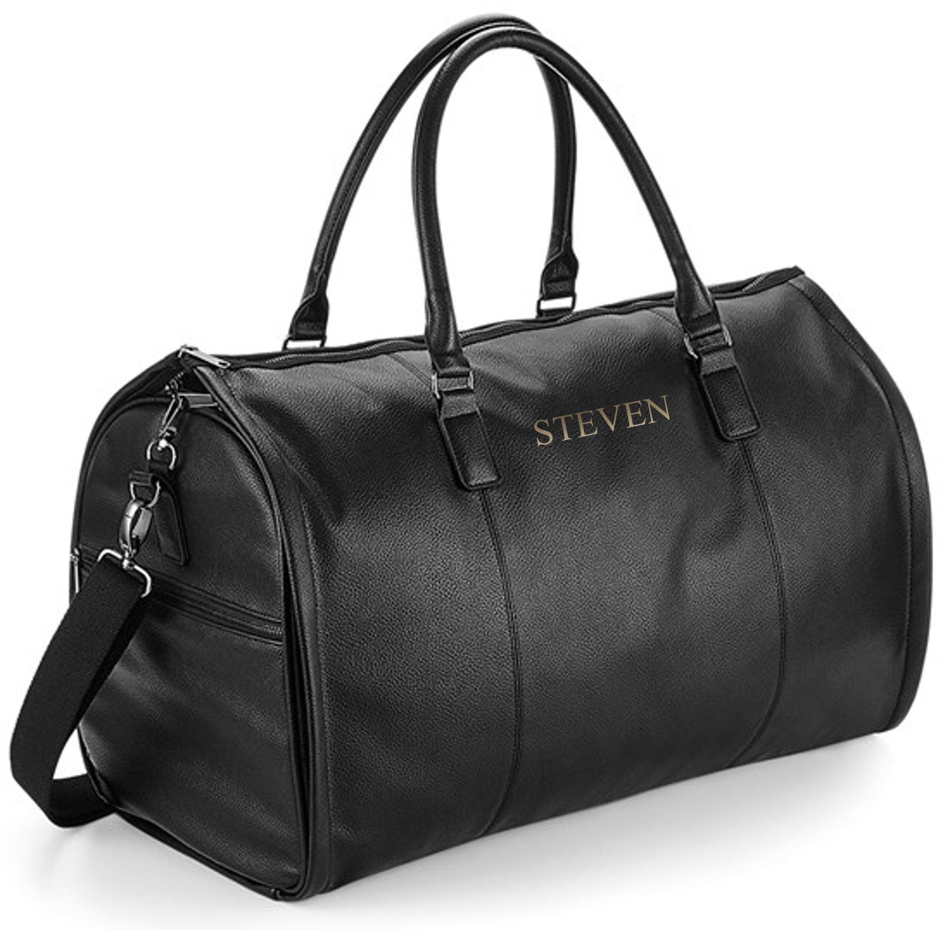 Personalised Name Monogram Weekend Holdall Suit Garment Bag with Strap