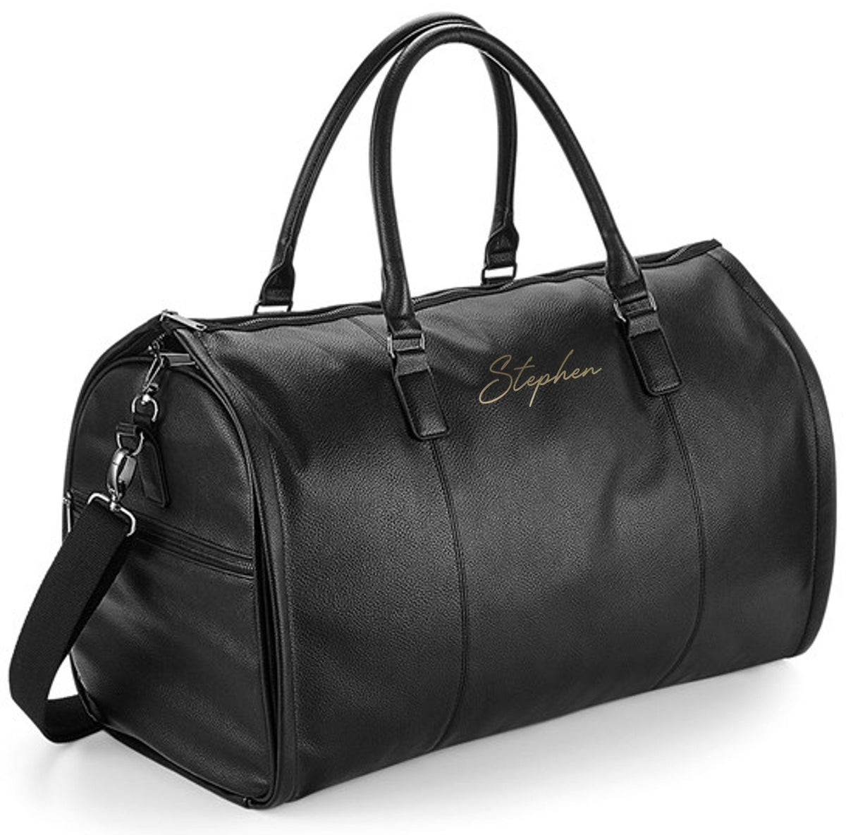 Personalised Name Monogram Weekend Holdall Suit Garment Bag with Strap