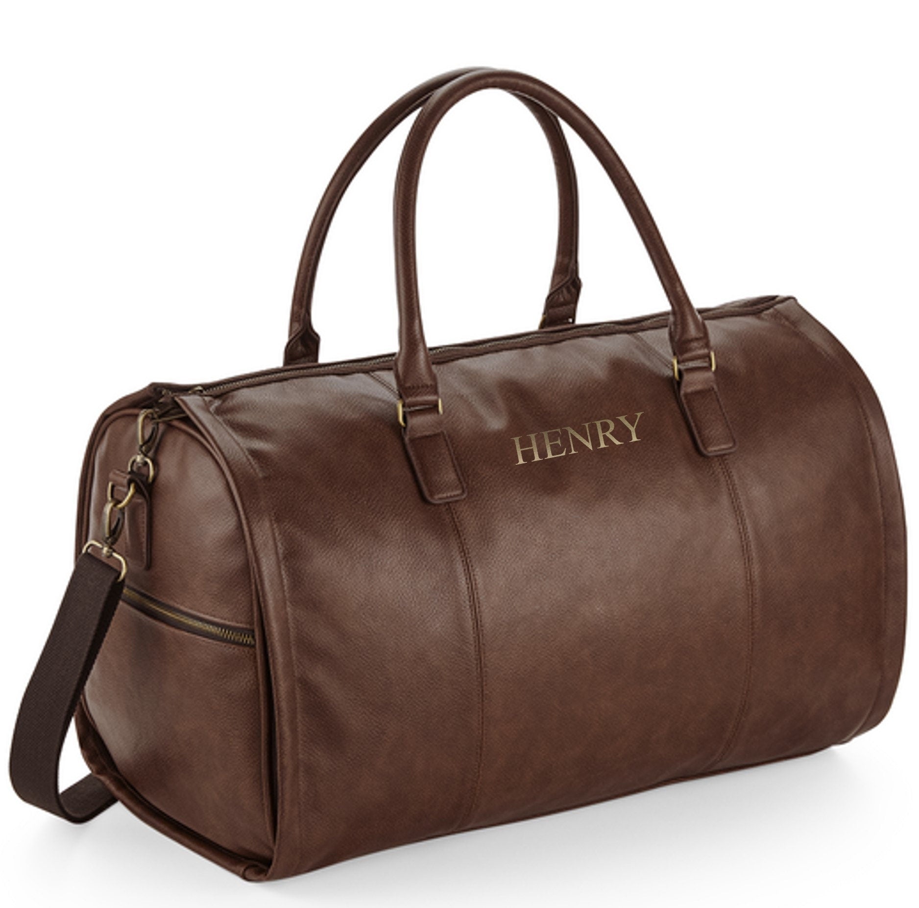 Personalised Name Monogram Weekend Holdall Suit Garment Bag with Strap