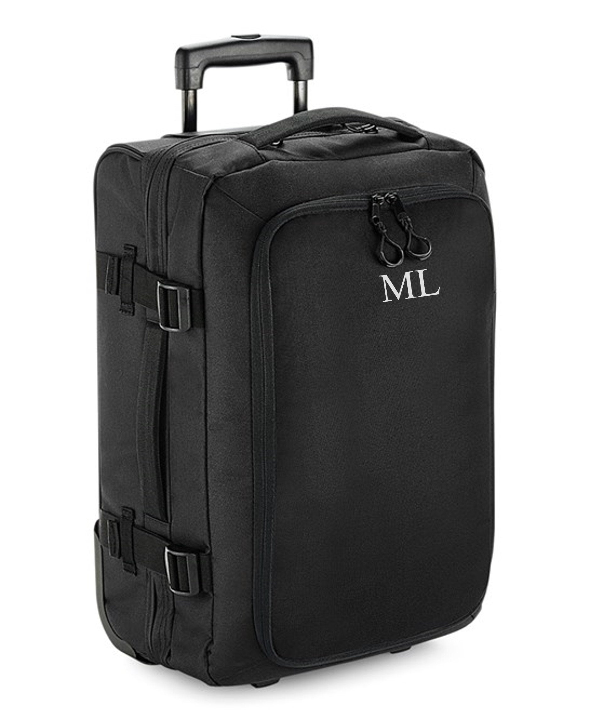 Personalised Initials Monogram Carry On Cabin Wheelie Hand Luggage Suitcase