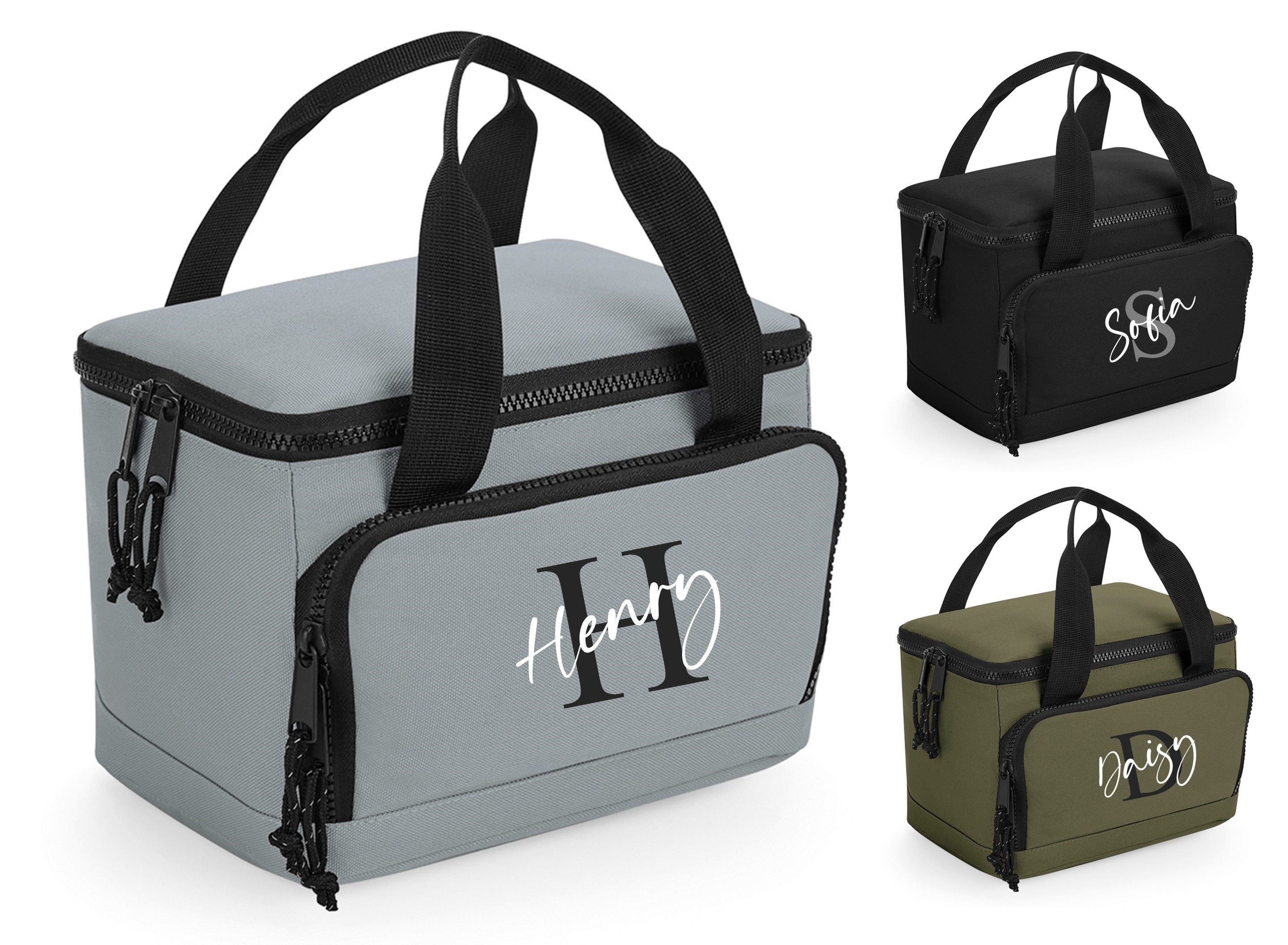 Personalised Initial Name Lunch Cool Bag Insulated Picnic School Gift