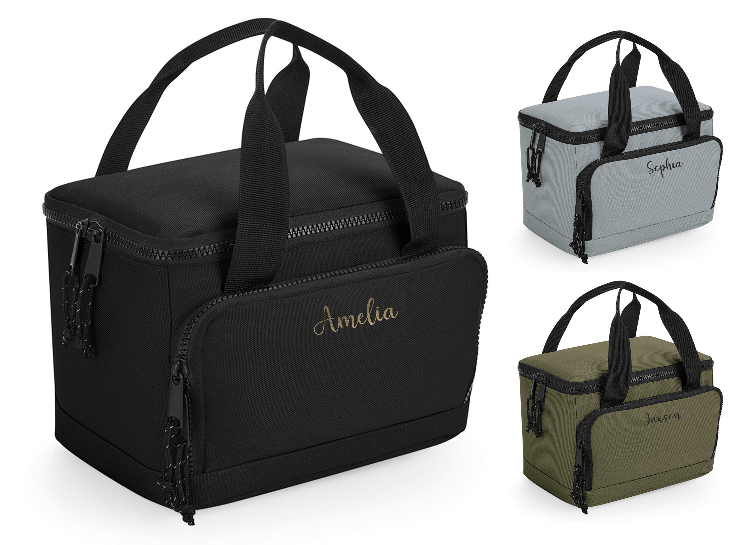 Personalised Name Monogram Lunch Cool Bag Insulated Picnic School Gift