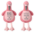 Personalised Name Big & Little Sister Large Plush Pink Flamingo Teddy Cuddly Toys