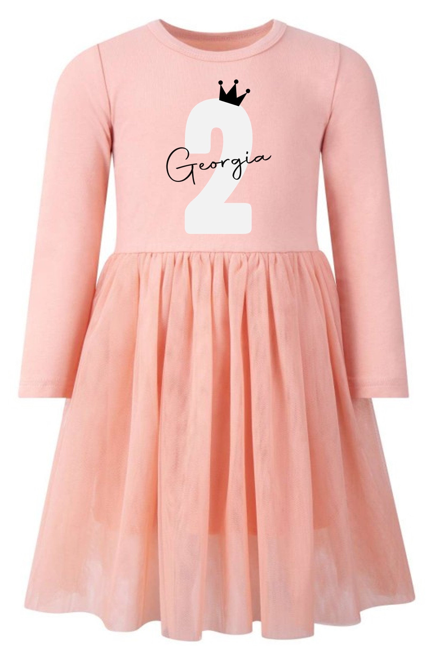 Girls Personalised Name & Age Birthday Party Tutu Dress