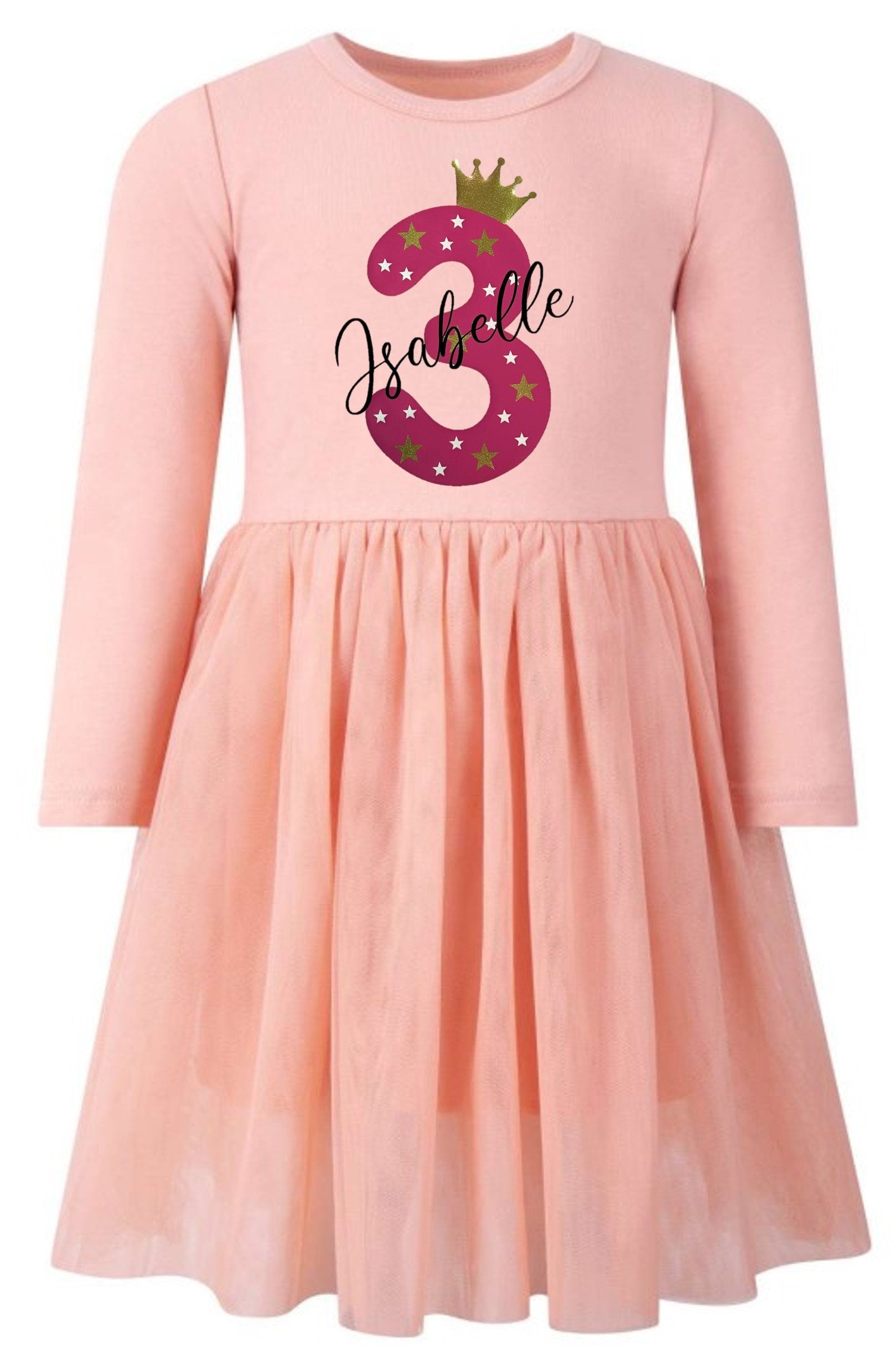 Girls Personalised Name & Age Birthday Party Tutu Dress
