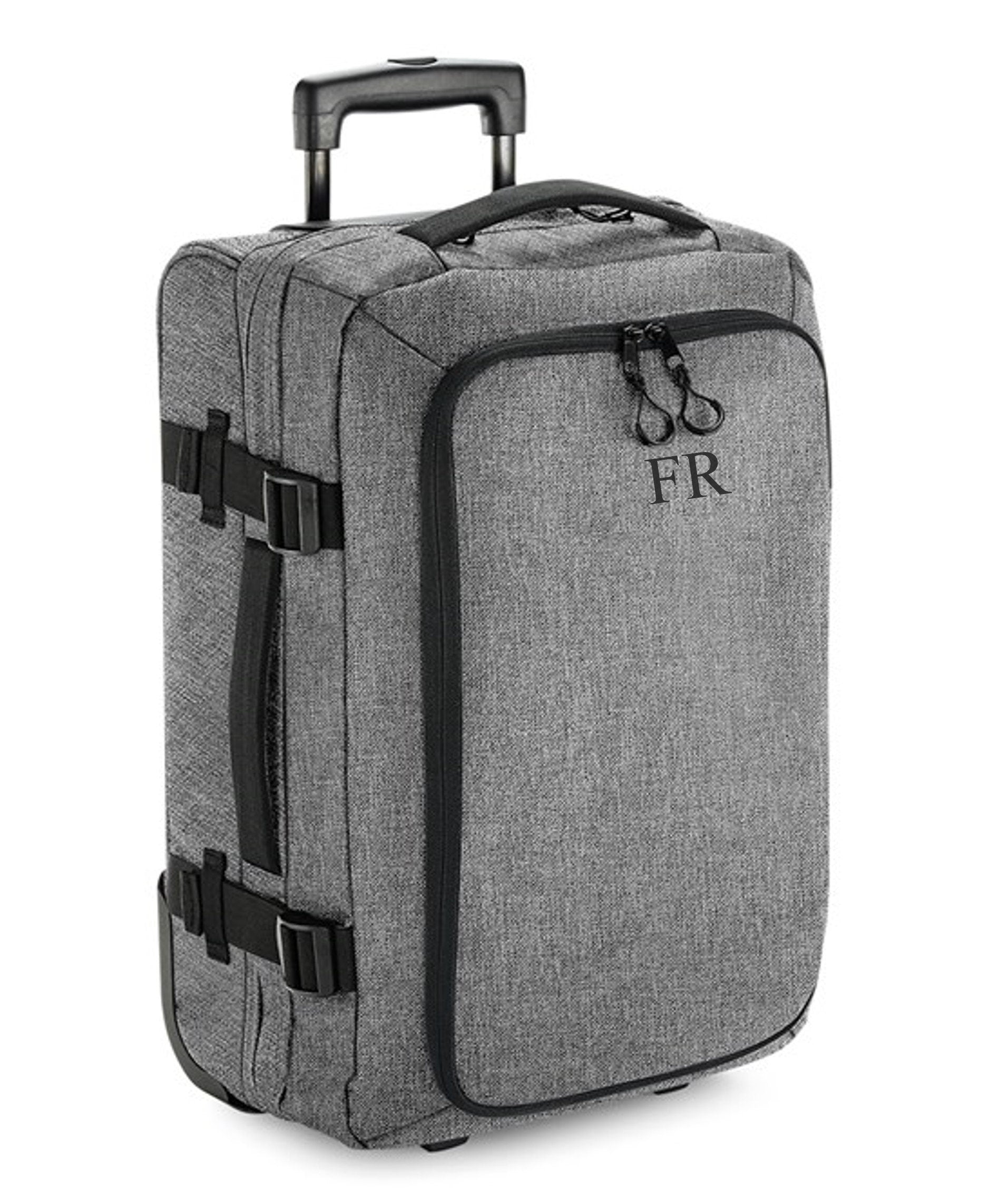 Personalised Initials Monogram Carry On Cabin Wheelie Hand Luggage Suitcase