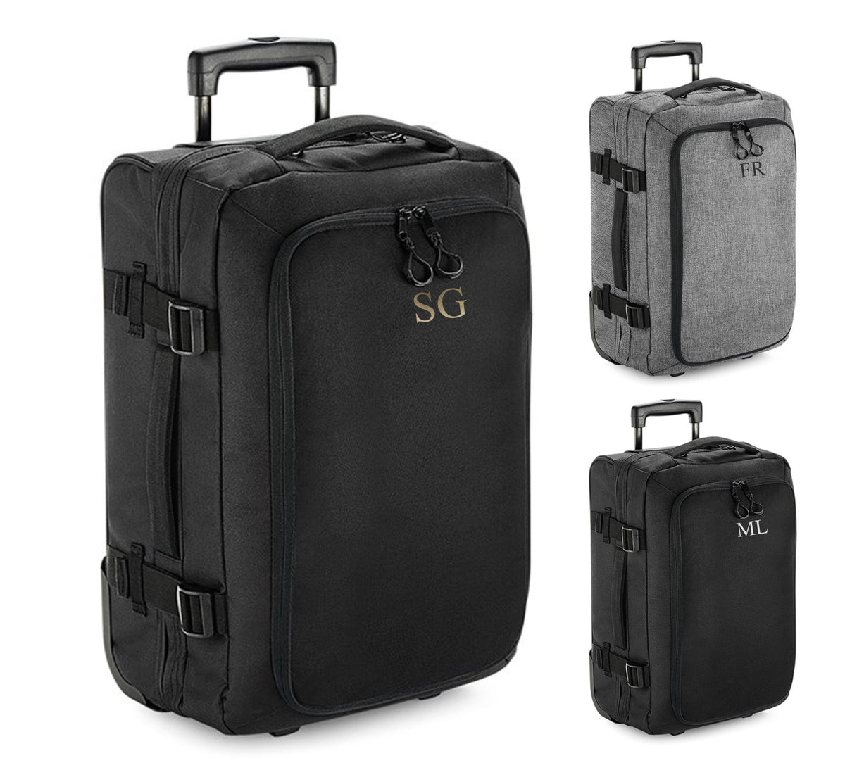 Personalised Initials Monogram Carry On Cabin Wheelie Hand Luggage Suitcase