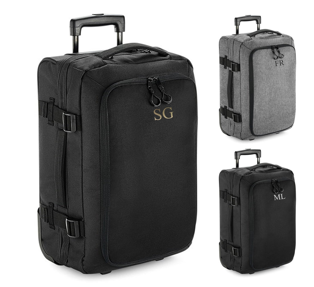 Personalised Initials Monogram Carry On Cabin Wheelie Hand Luggage Suitcase