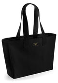 Personalised Initials Monogram Canvas Shopper Tote Beach Bag