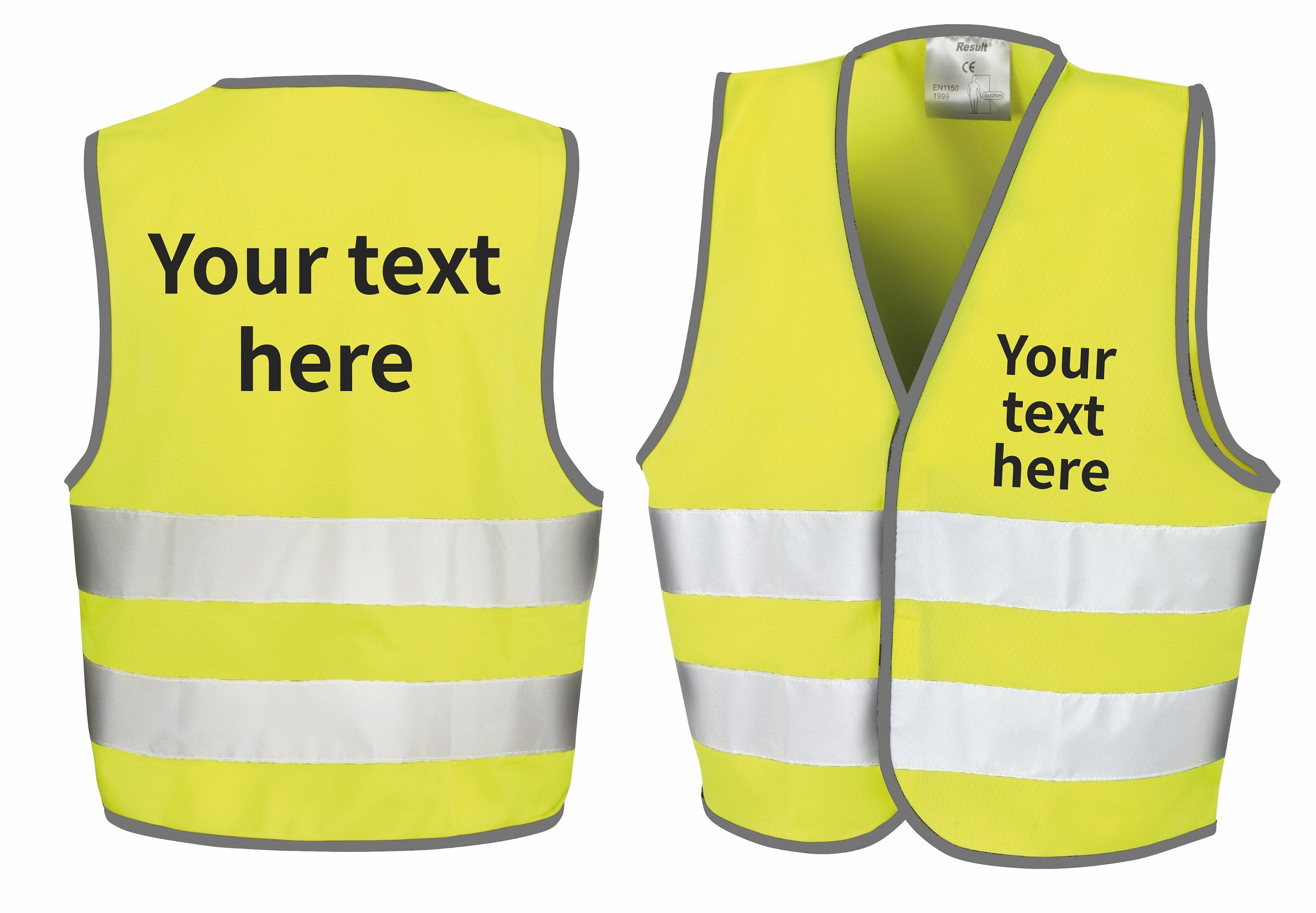 Children's Personalised Text Hi-Vis Waistcoat Reflective Safety Vest
