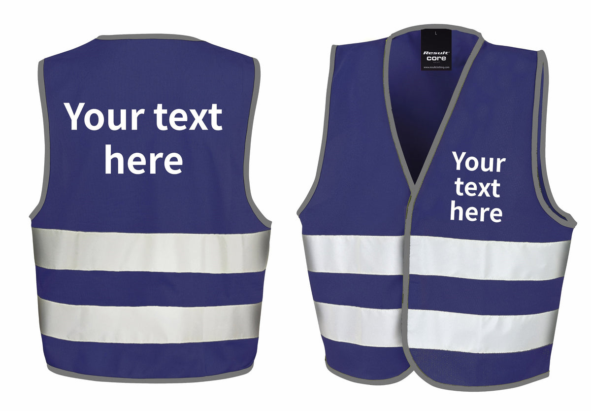 Children's Personalised Text Hi-Vis Waistcoat Reflective Safety Vest
