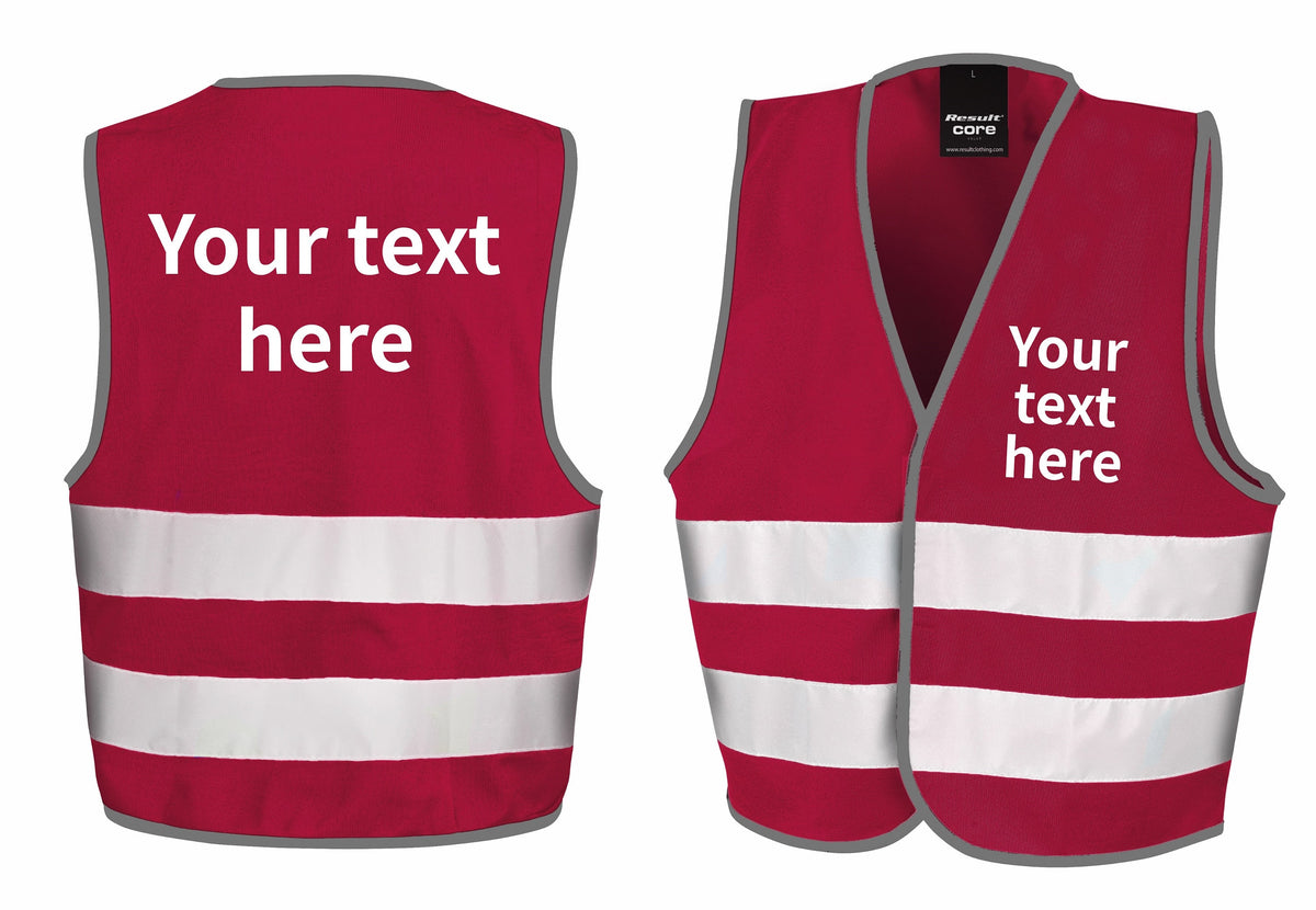 Children's Personalised Text Hi-Vis Waistcoat Reflective Safety Vest