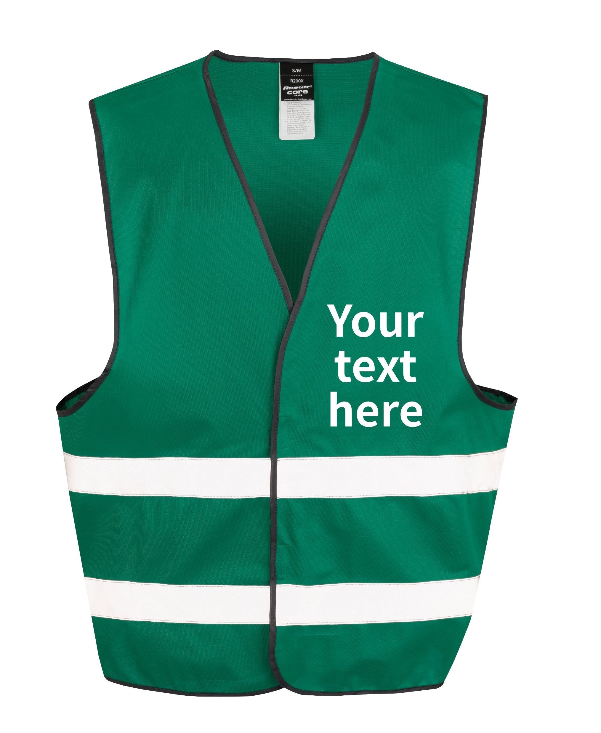 Adults Personalised Text Hi-Vis Waistcoat Reflective Safety Vest
