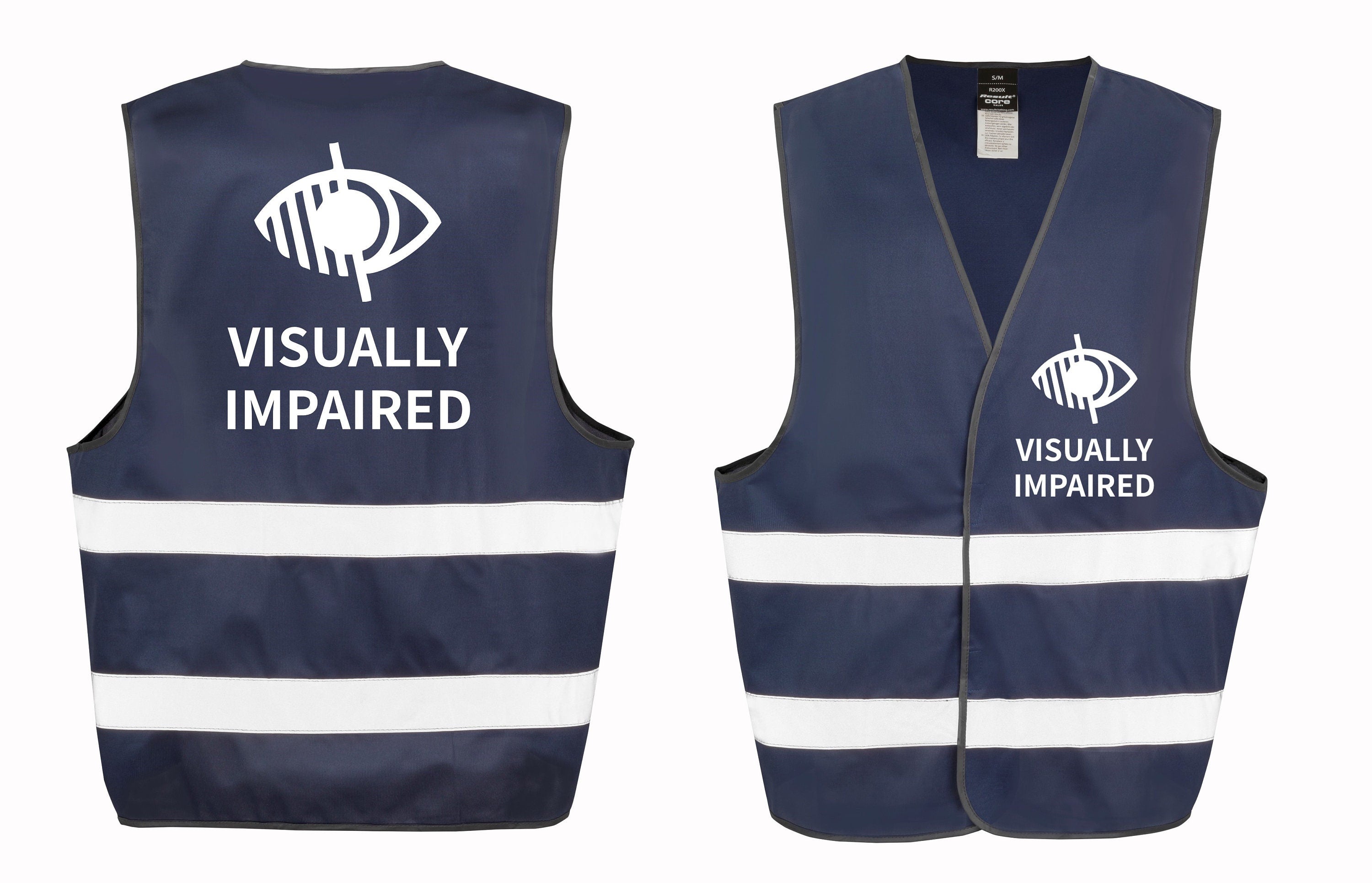 Visually Impaired Hi-Vis Waistcoat Reflective Safety Vest
