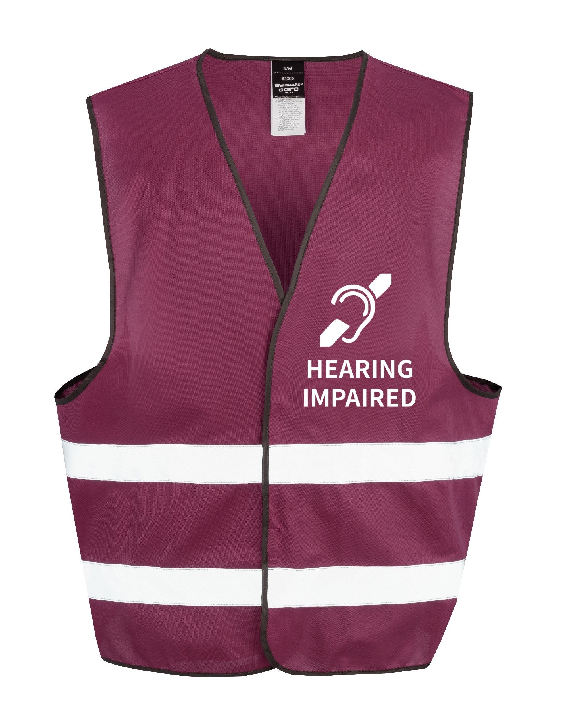 Hearing Impaired Hi-Vis Waistcoat Reflective Safety Vest