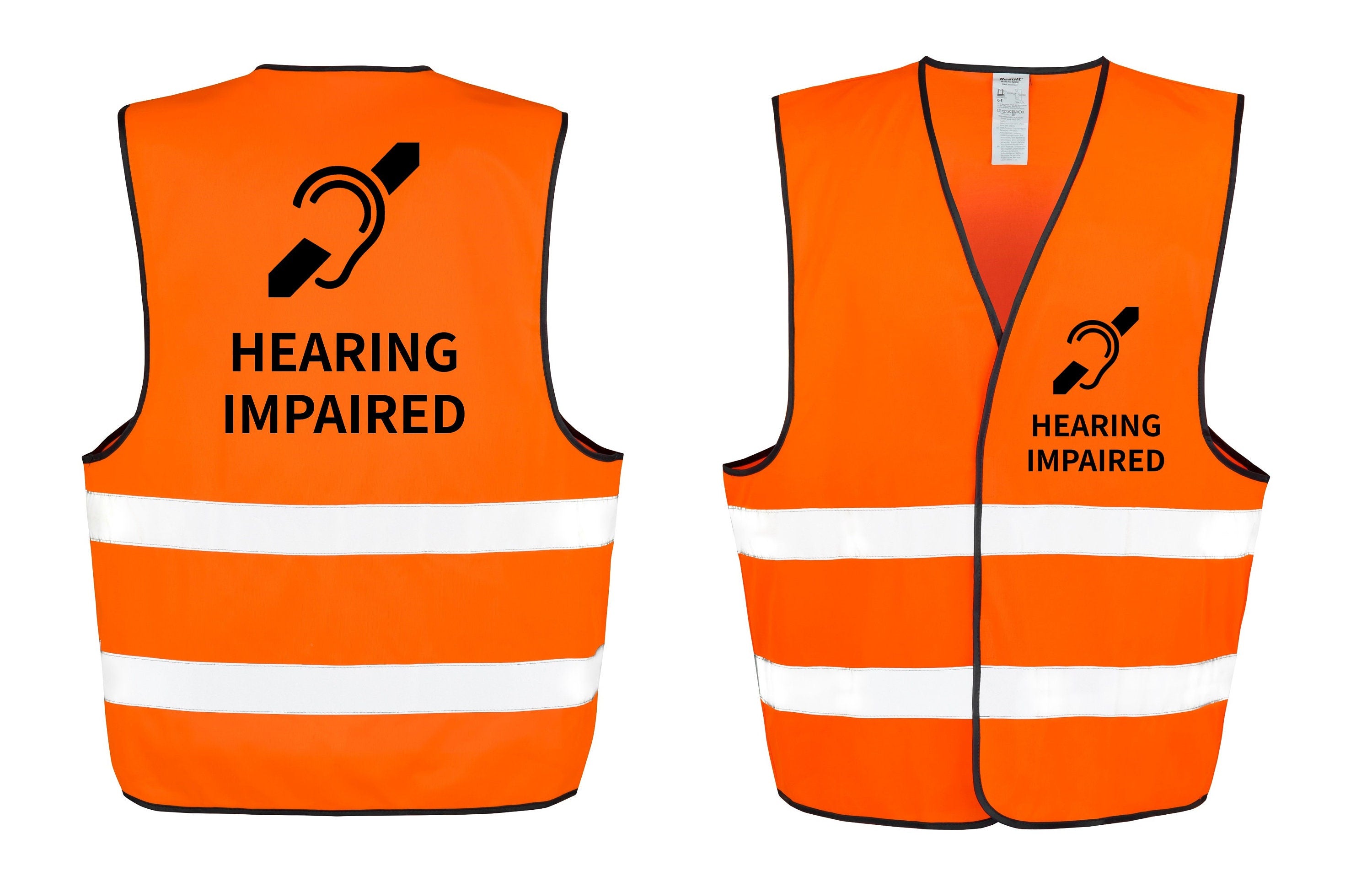 Hearing Impaired Hi-Vis Waistcoat Reflective Safety Vest