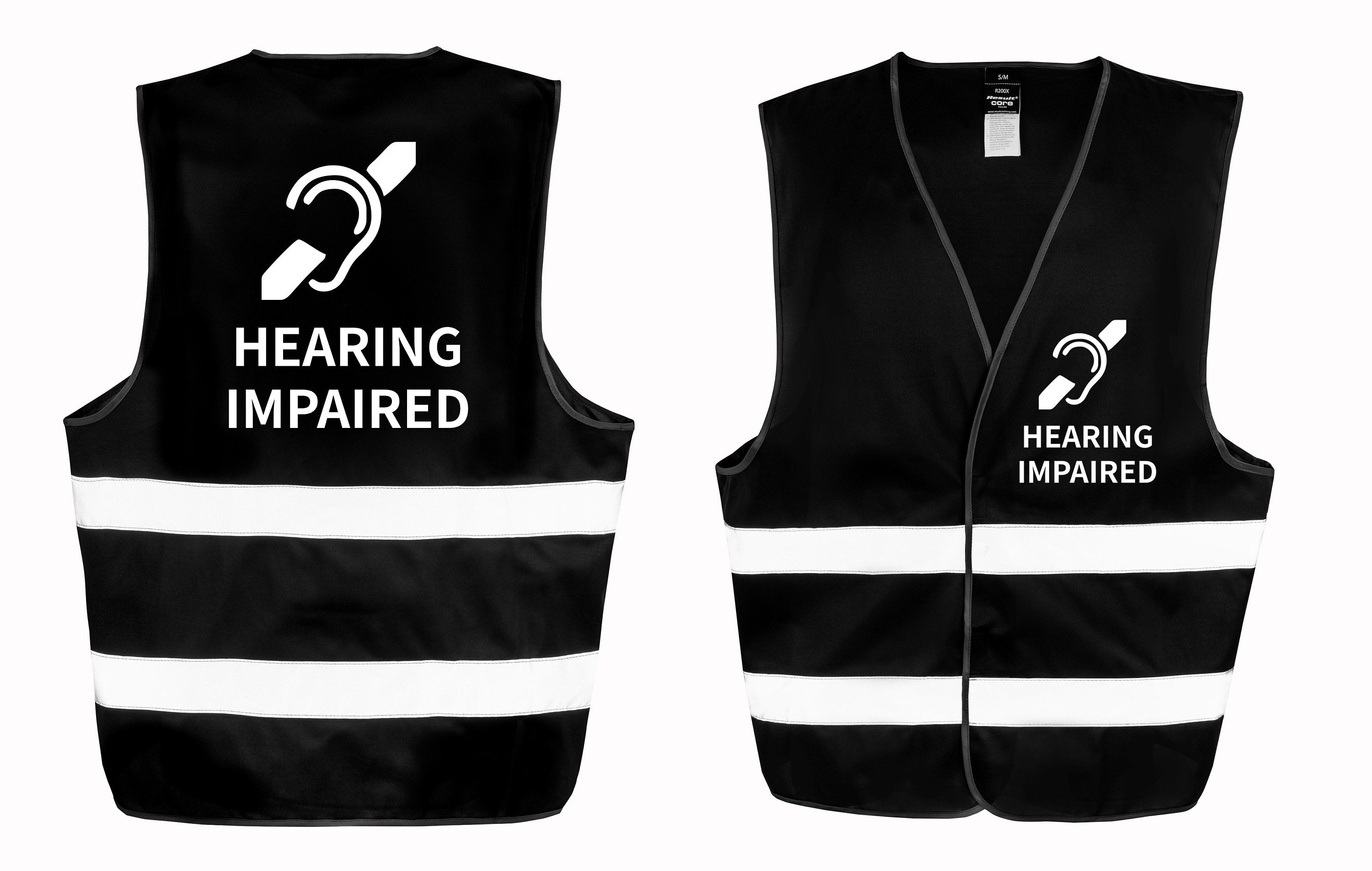 Hearing Impaired Hi-Vis Waistcoat Reflective Safety Vest