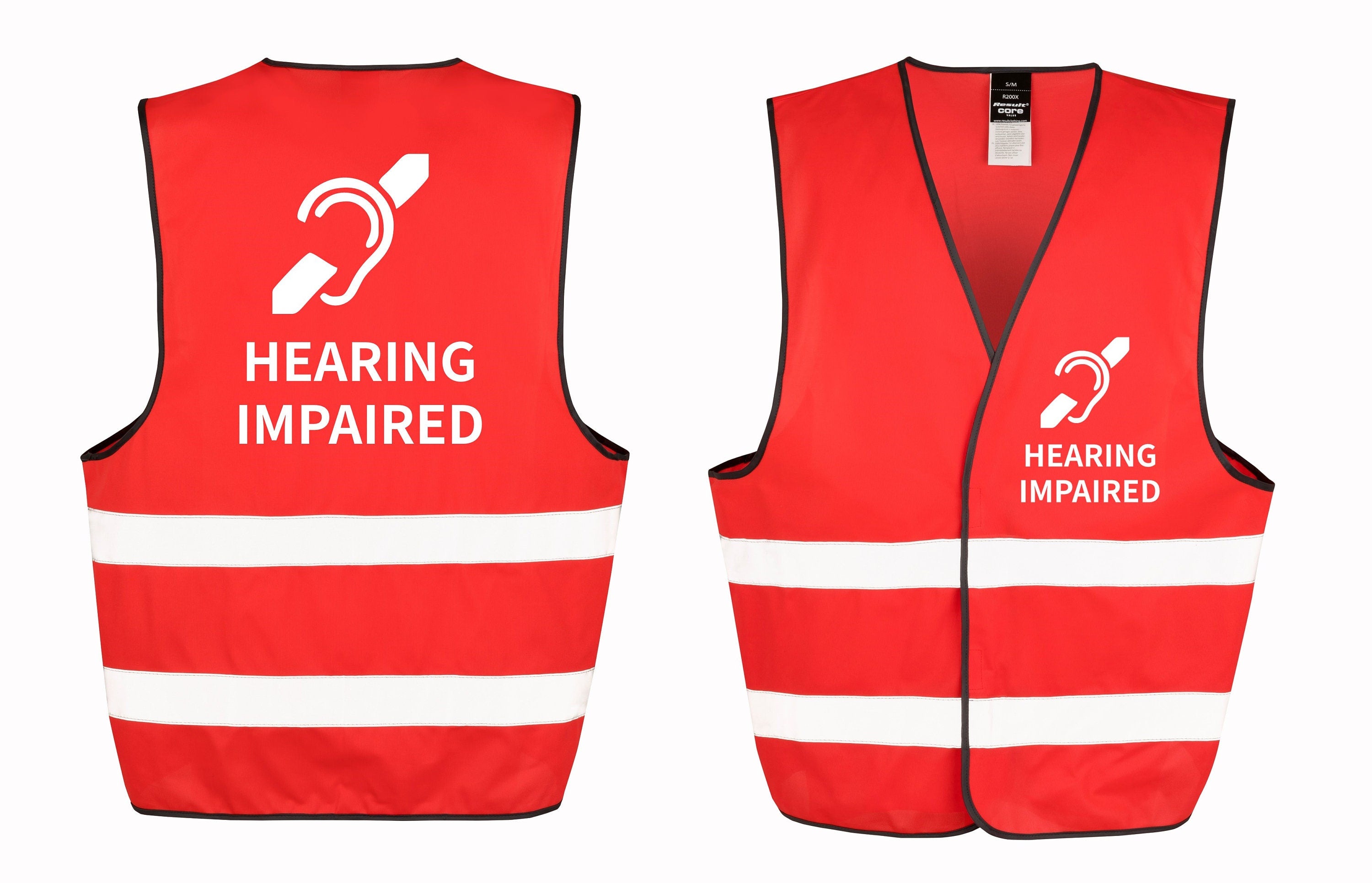 Hearing Impaired Hi-Vis Waistcoat Reflective Safety Vest