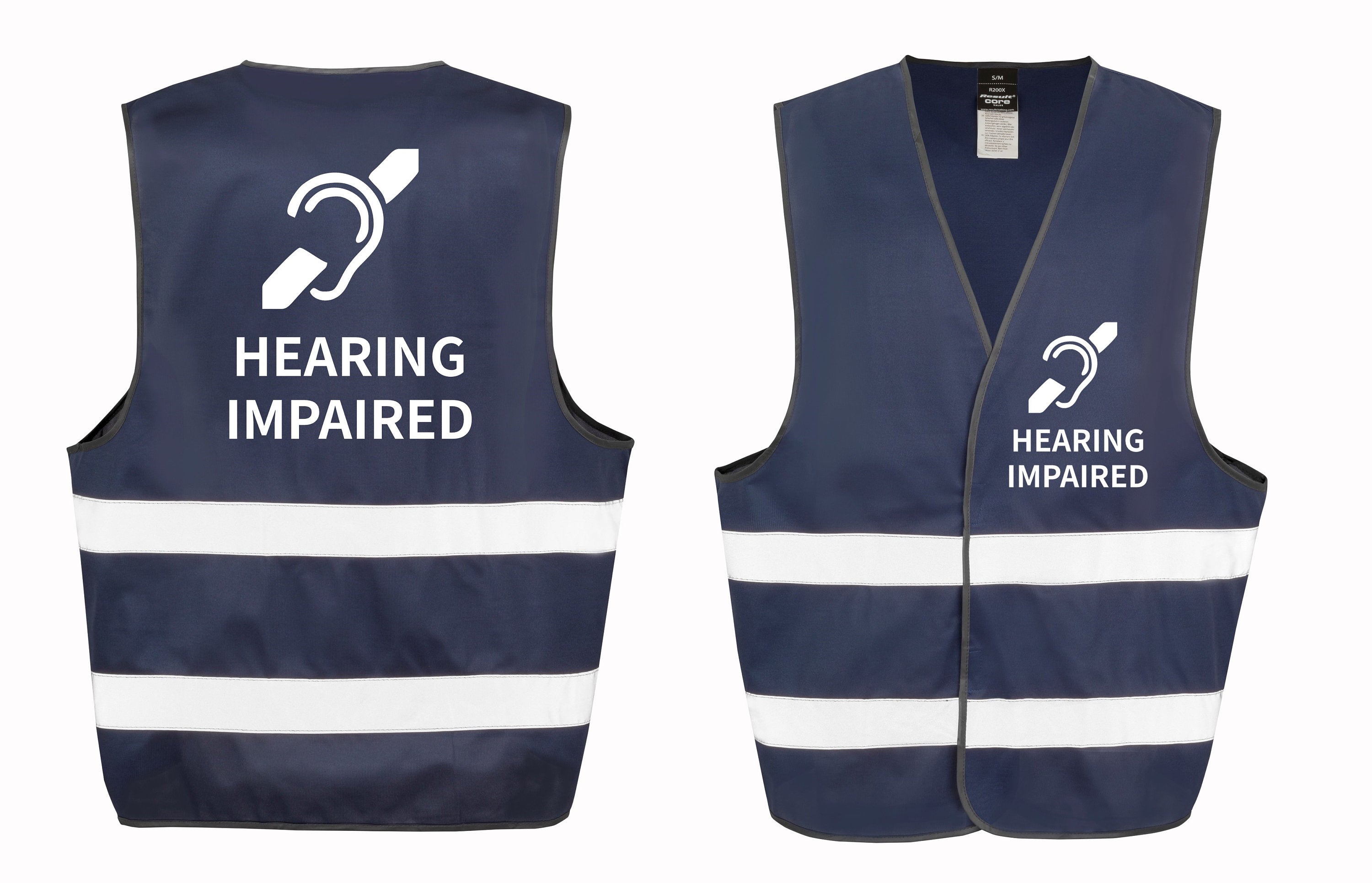 Hearing Impaired Hi-Vis Waistcoat Reflective Safety Vest