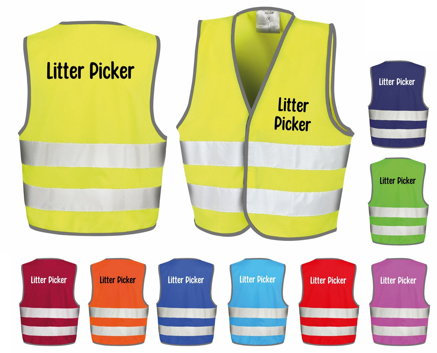Litter Picker Kids Hi-Vis Waistcoat Reflective Safety Vest