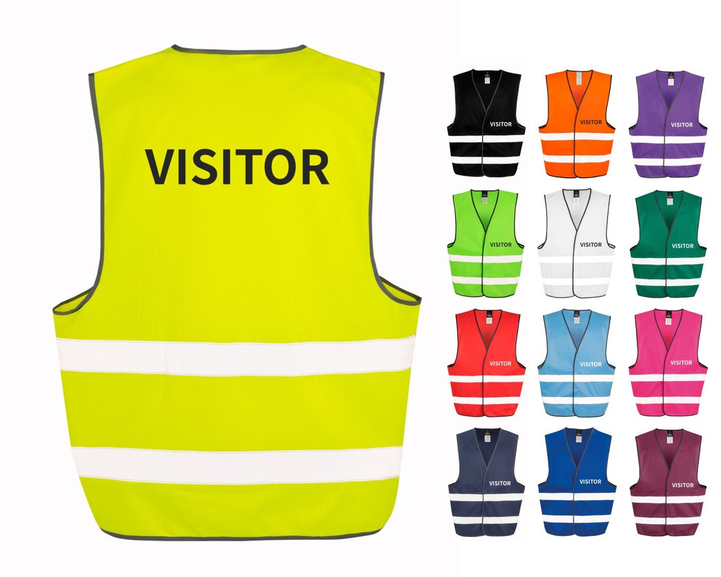 Visitor Hi-Vis Waistcoat Reflective Safety Vest