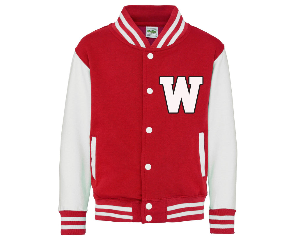 Adults "W" Red & White Letterman Varsity Jacket College Baseball
