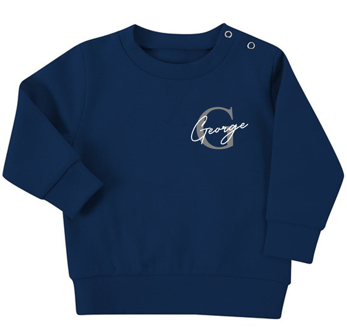 Personalised Name Initial Baby & Toddler Sustainable Sweatshirt