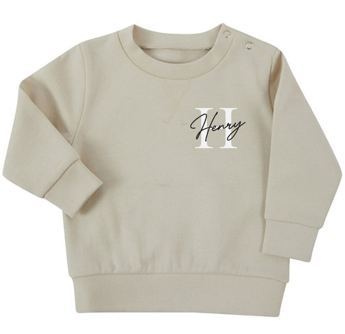 Personalised Name Initial Baby & Toddler Sustainable Sweatshirt