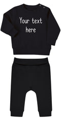 Personalised Text Baby & Toddler Sustainable Sweatshirt and Joggers Set