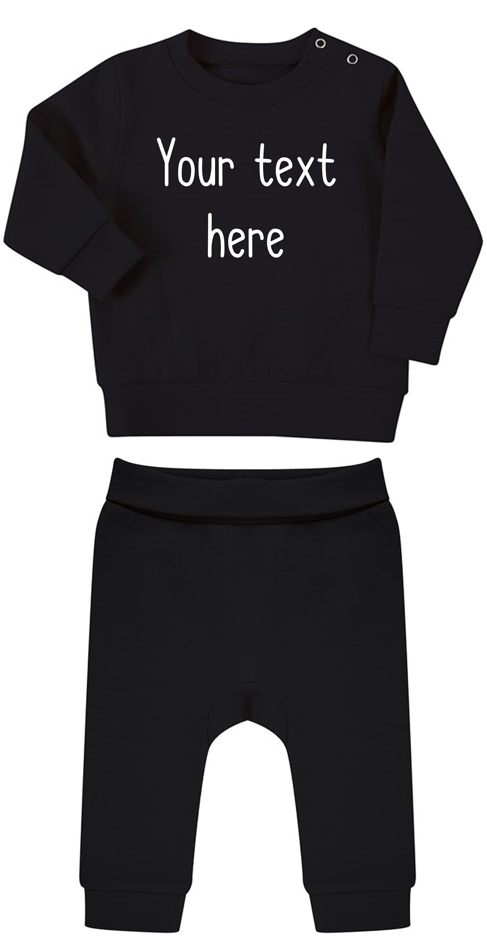 Personalised Text Baby & Toddler Sustainable Sweatshirt and Joggers Set