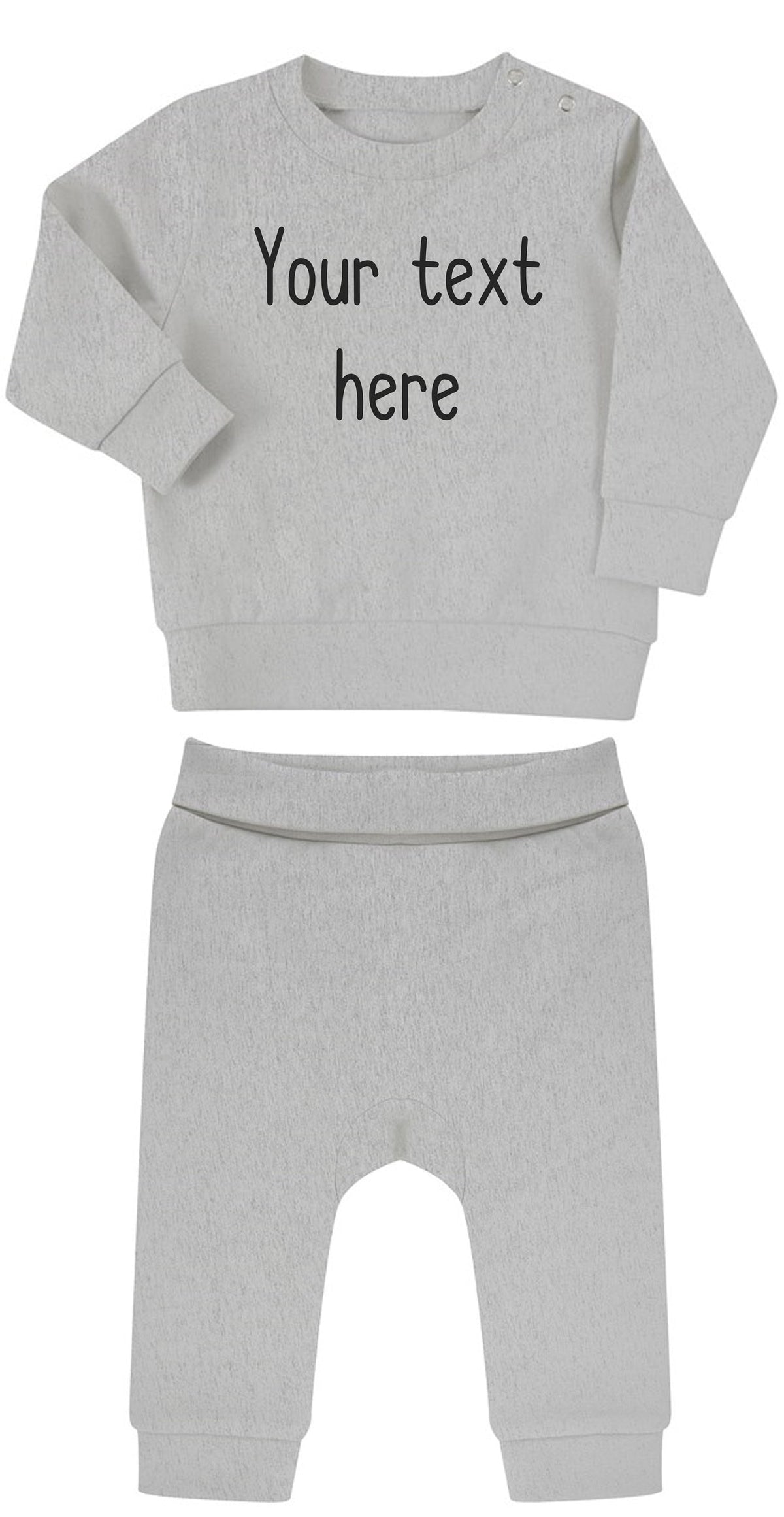 Personalised Text Baby & Toddler Sustainable Sweatshirt and Joggers Set