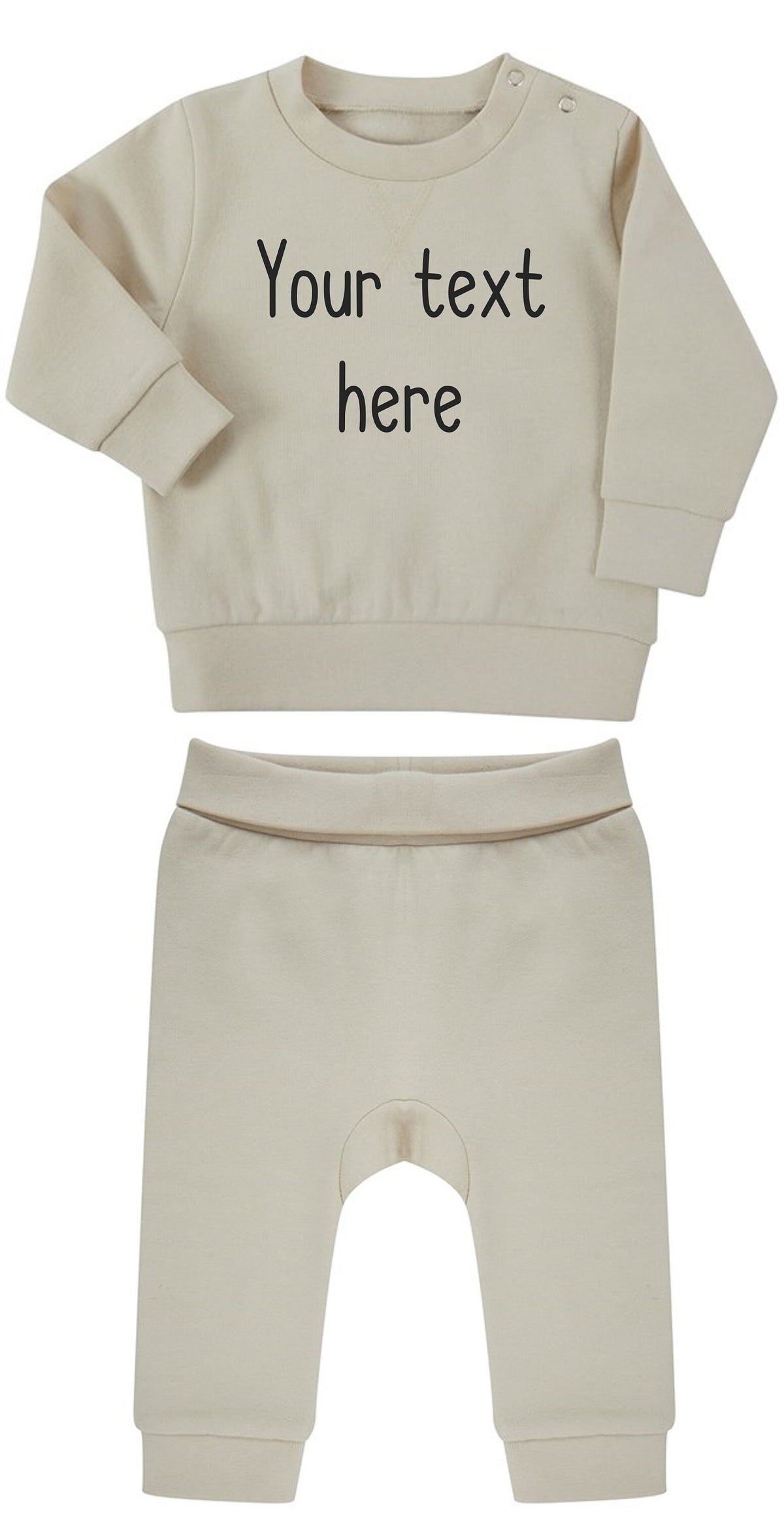 Personalised Text Baby & Toddler Sustainable Sweatshirt and Joggers Set