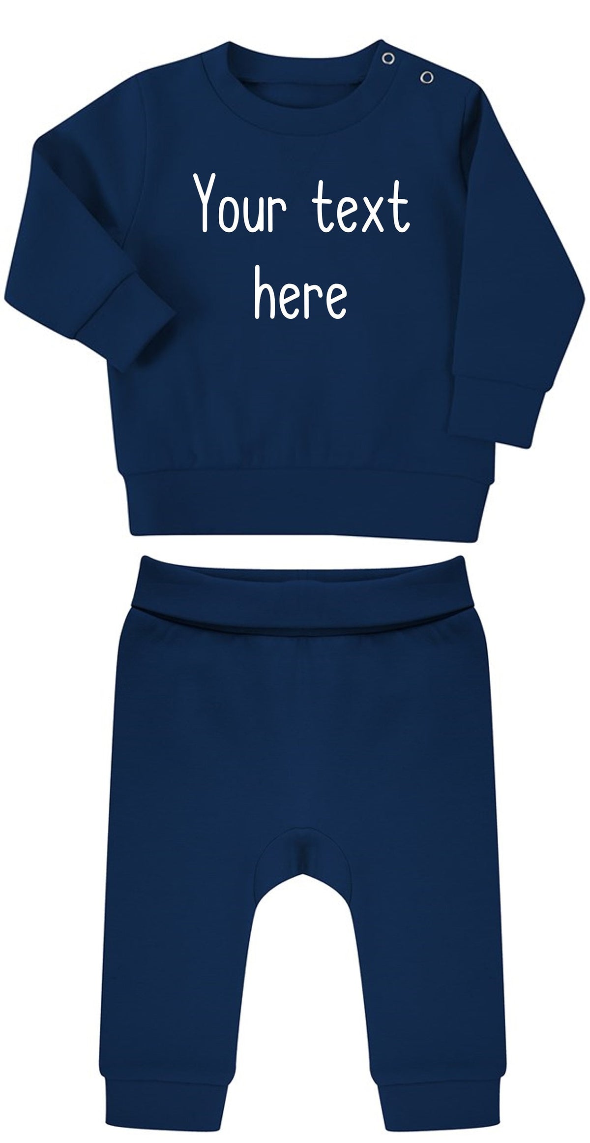 Personalised Text Baby & Toddler Sustainable Sweatshirt and Joggers Set
