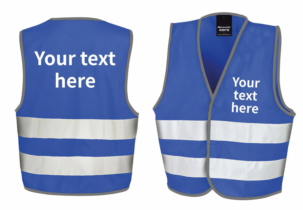 Children's Personalised Text Hi-Vis Waistcoat Reflective Safety Vest