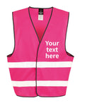 Adults Personalised Text Hi-Vis Waistcoat Reflective Safety Vest
