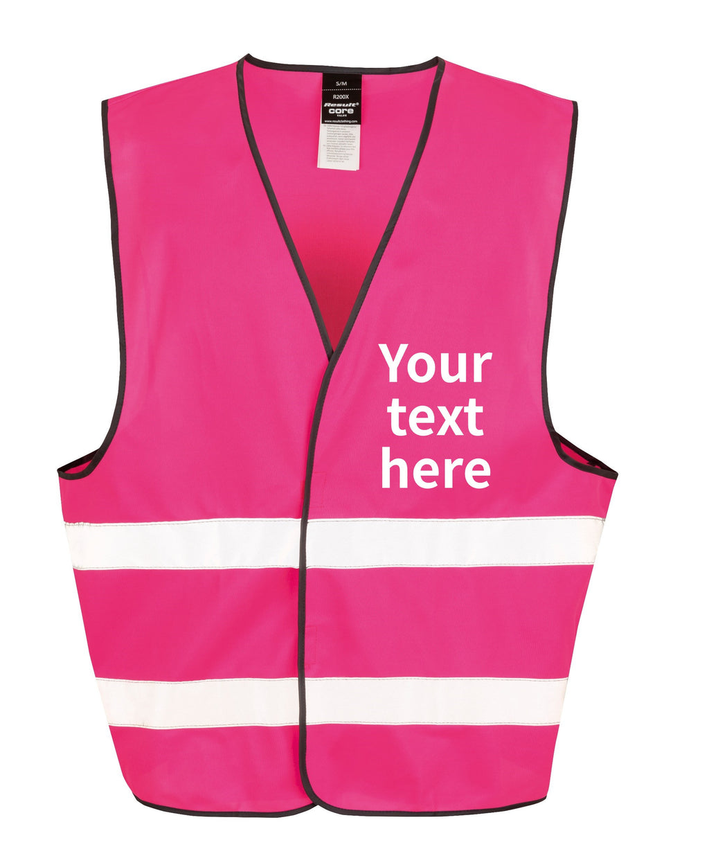 Adults Personalised Text Hi-Vis Waistcoat Reflective Safety Vest