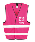 Adults Personalised Text Hi-Vis Waistcoat Reflective Safety Vest