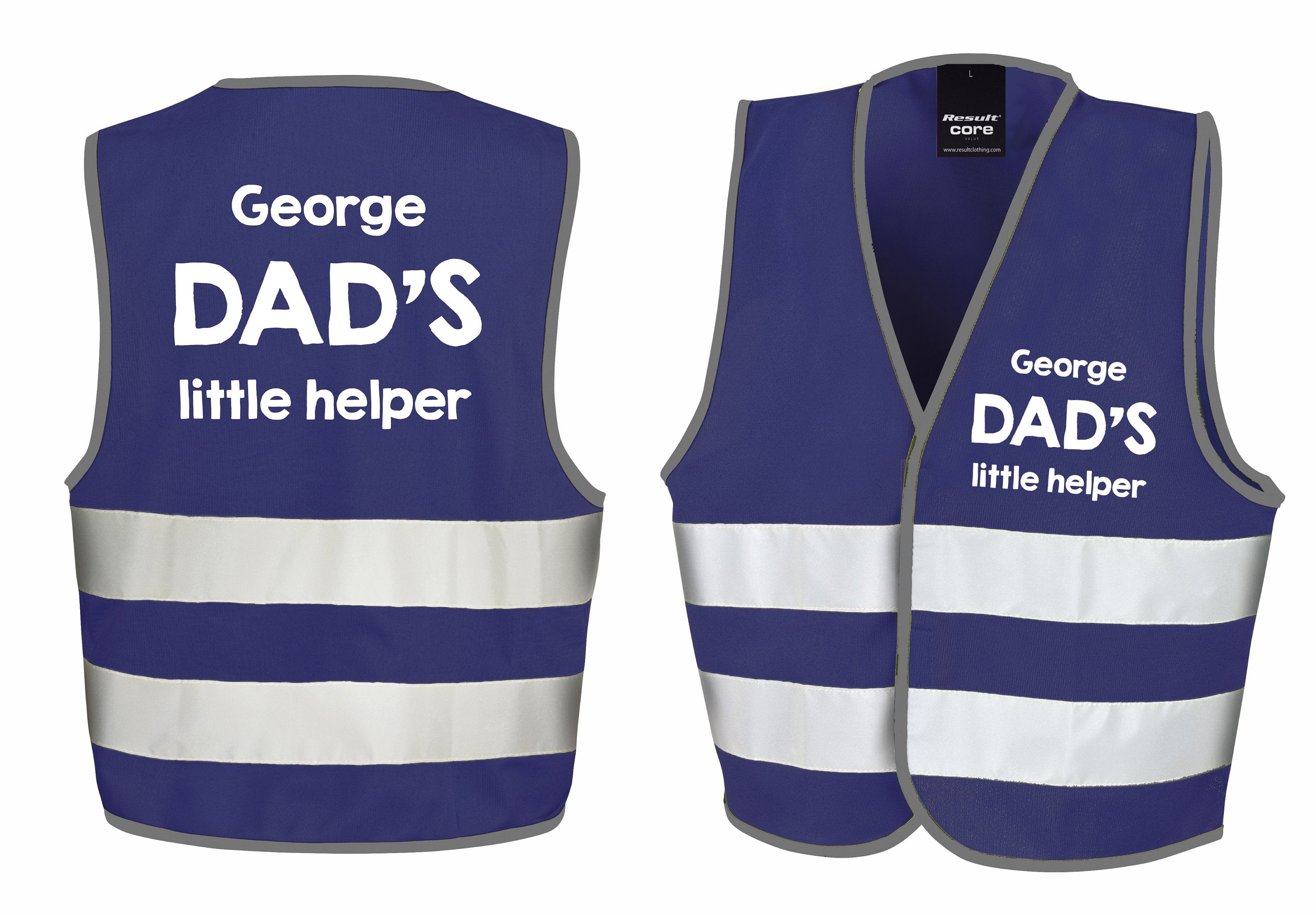 Children's Personalised Text Little Helper Hi-Vis Waistcoat Reflective Safety Vest