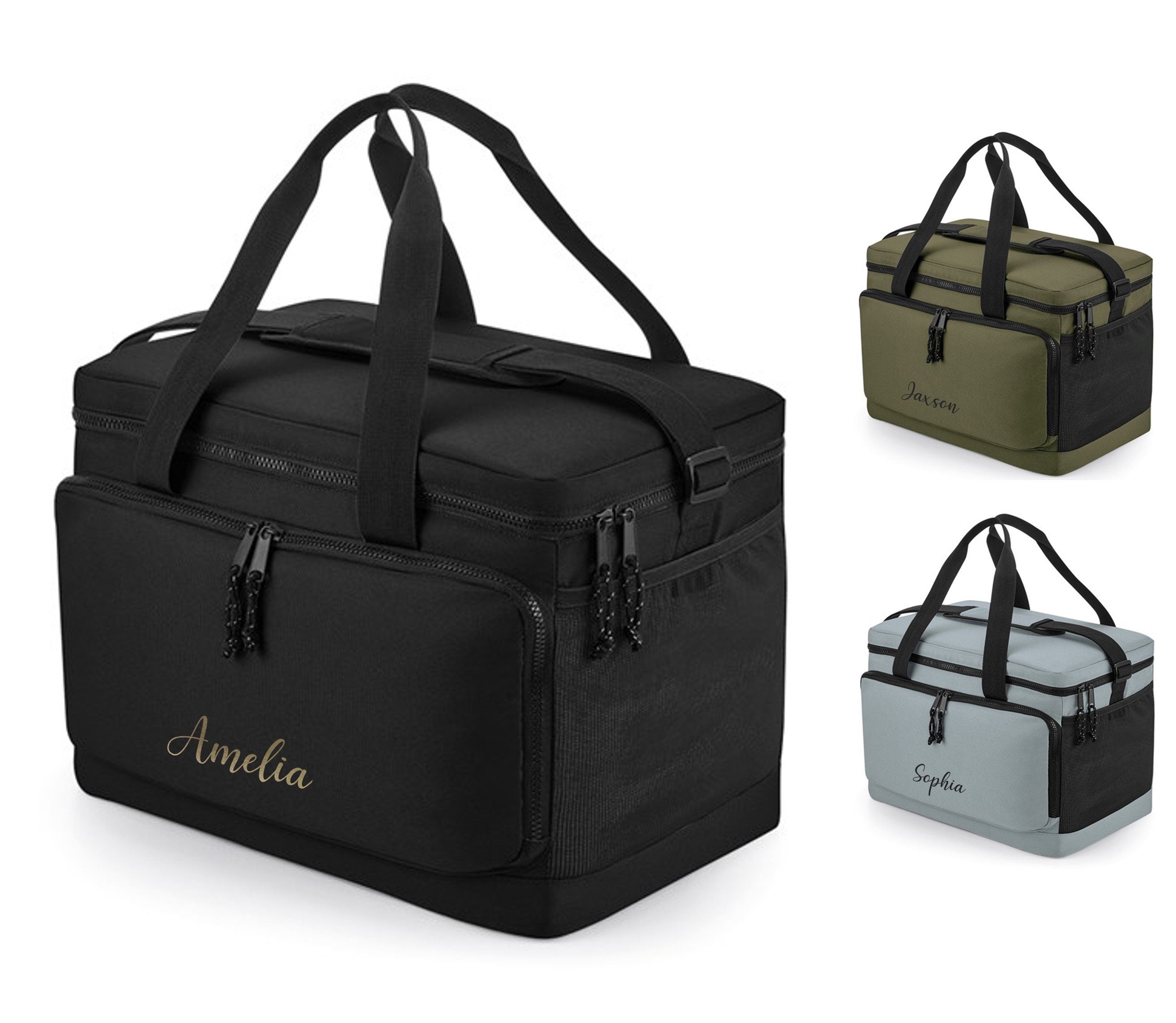 Personalised Name Monogram Large Cooler Shoulder Bag Insulated Picnic Lunch Gift